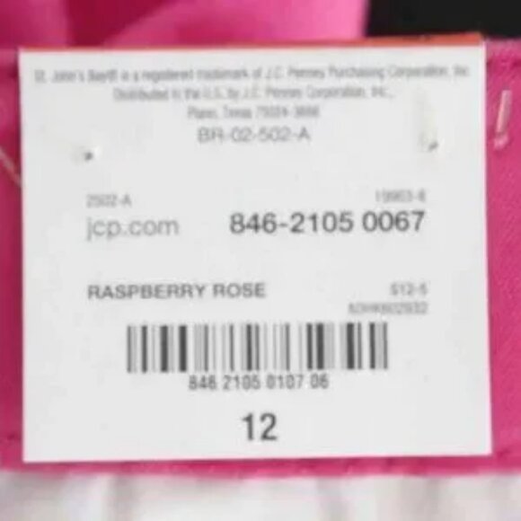 NWT St John Bay Pink Cotton Straight Flat Front Dress Capris Cropped Pants L 12 - Picture 6 of 6